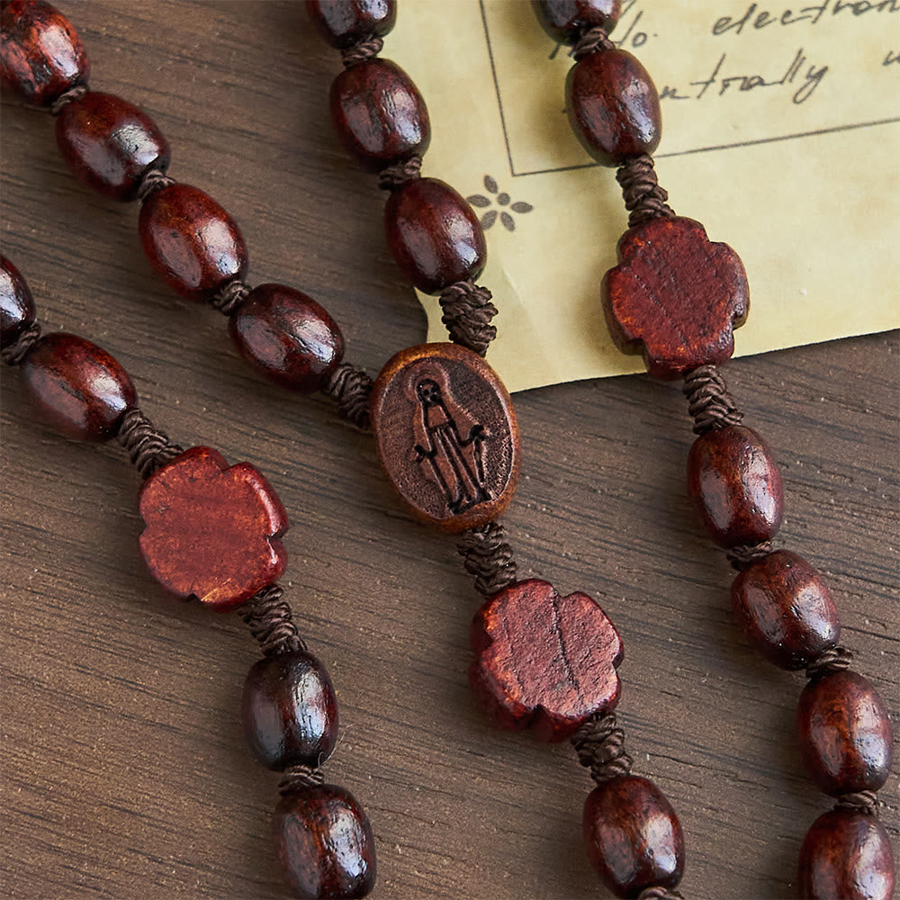 Handcrafted Christian Cross Rosewood Rosary