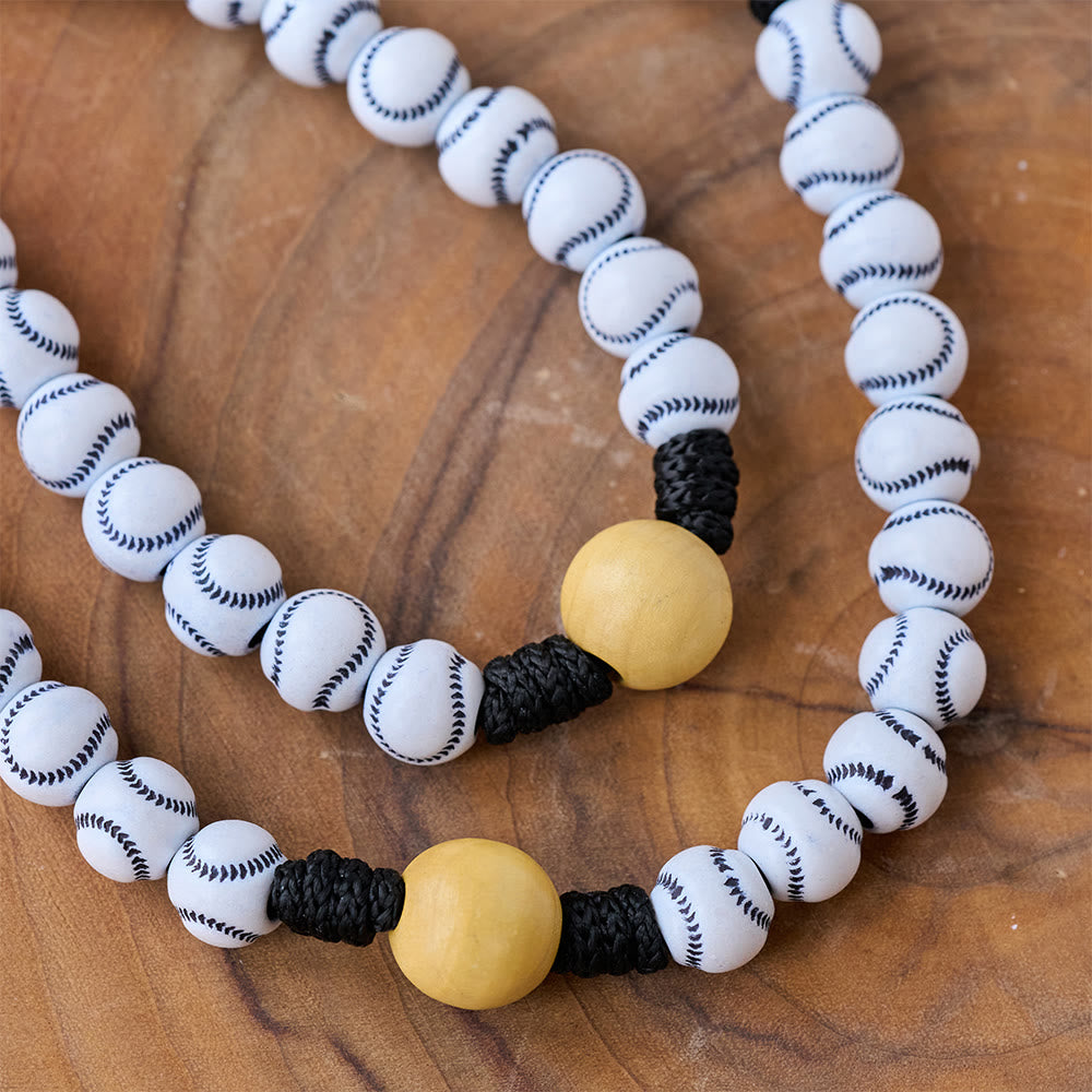 Hand-Woven Baseball Beads Sports Prayer Rosary