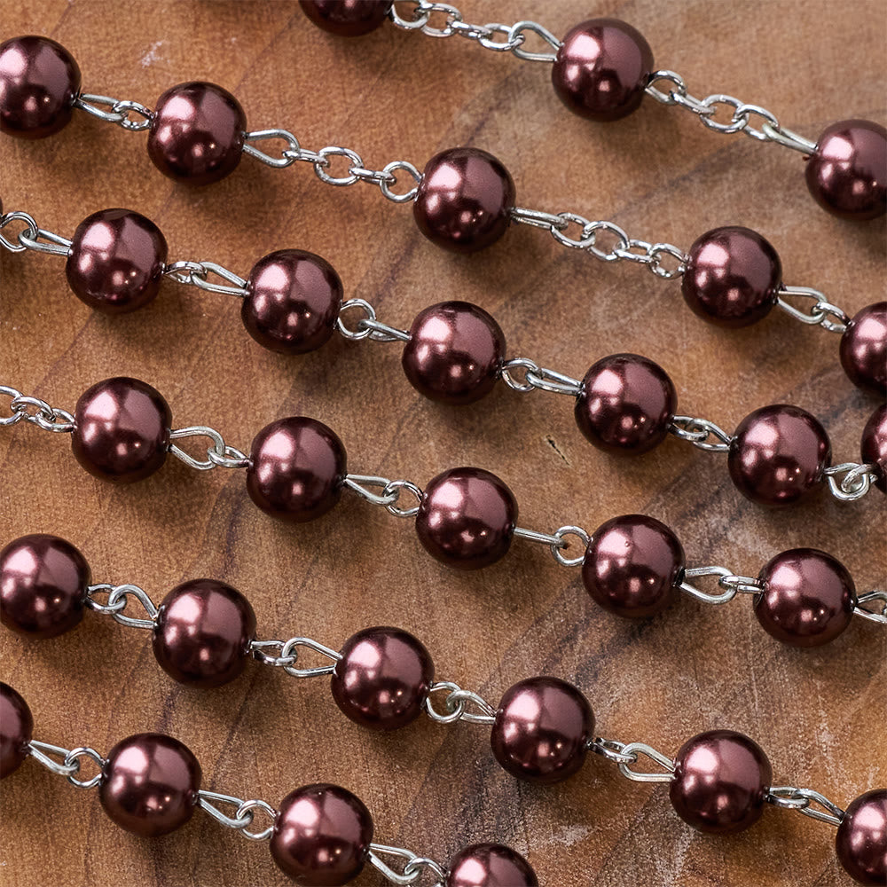 Brown Pearl Catholic Blessing Rosary