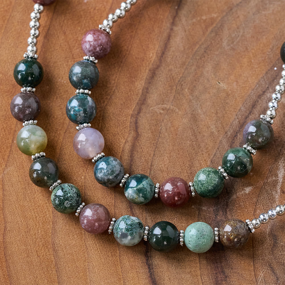 Christ Natural Agate Jesus Cross Prayer Rosary