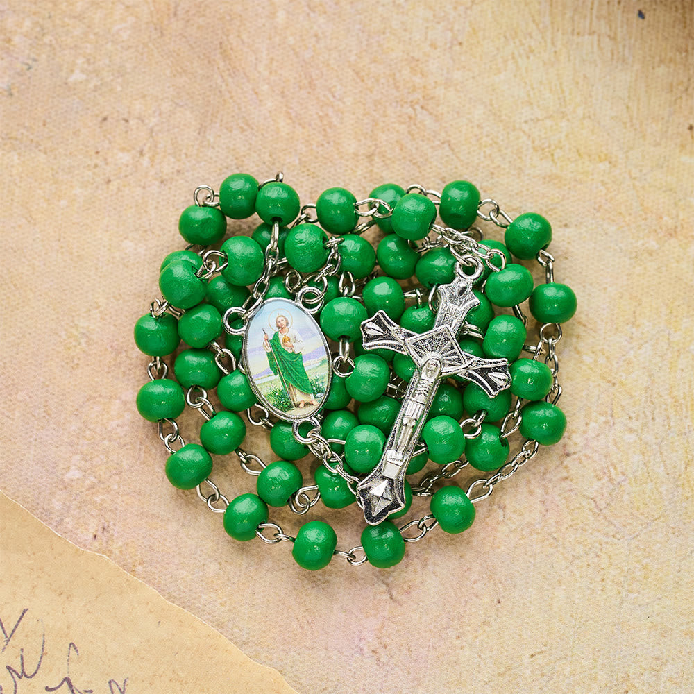 Saint Jude Scented Wood Rosary: Embody Faith and Fragrant Devotion