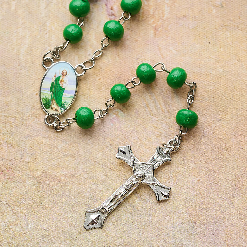 Saint Jude Scented Wood Rosary: Embody Faith and Fragrant Devotion