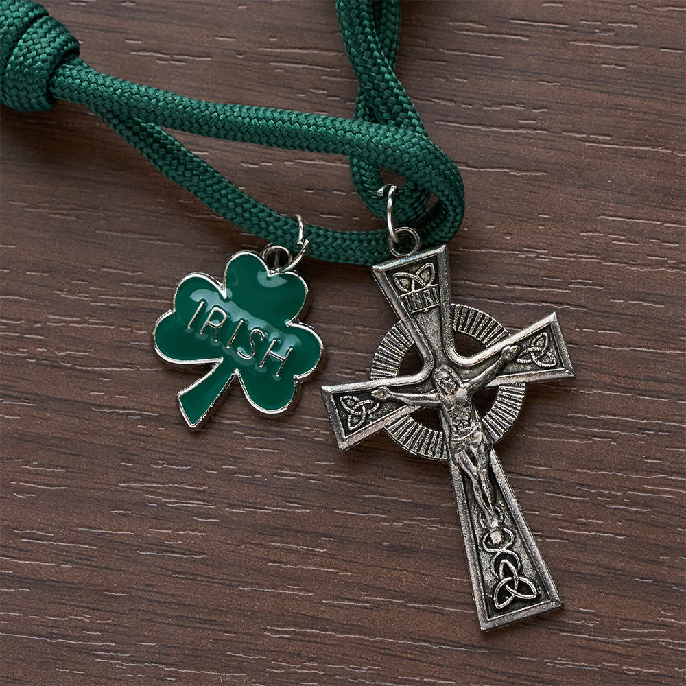 Irish Blessing Paracord Pocket Rosary with Celtic Crucifix