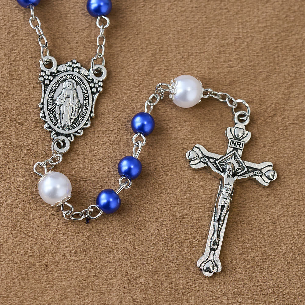Devotional Rosary with Storage Box: Our Lady Medal and Crucifix for Prayerful Reflection