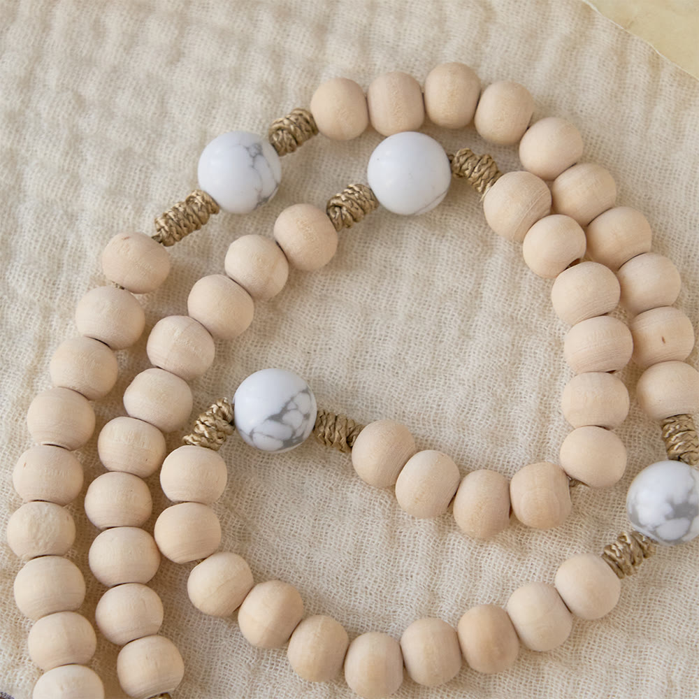 Tranquil Devotion Wood Rosary: Turquoise Accents for Daily Prayer