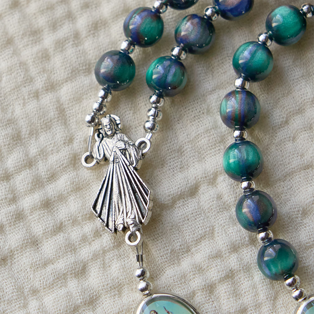 Divine Mercy Beaded Rosary with Crucifix Pendant: A Vessel of Merciful Grace in Every Prayer