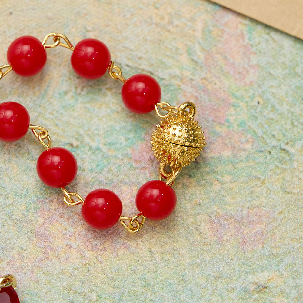 St.Benedict Sacred Heart Pocket Rosary: Emblem of Divine Fervor & Protection