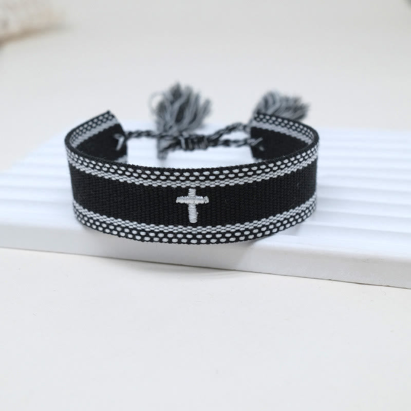 Sacred Cross Woven Tassel Bracelet: Elevate Your Faith With Sweet, Devout Style