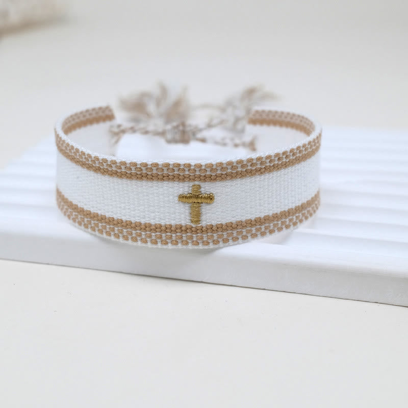 Sacred Cross Woven Tassel Bracelet: Elevate Your Faith With Sweet, Devout Style