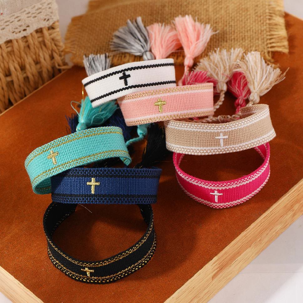 Sacred Cross Woven Tassel Bracelet: Elevate Your Faith With Sweet, Devout Style