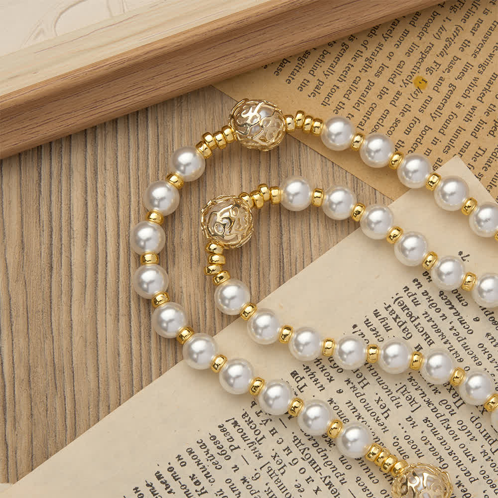 Elegant White Virgin Mary Rosary with Custom Name Letters