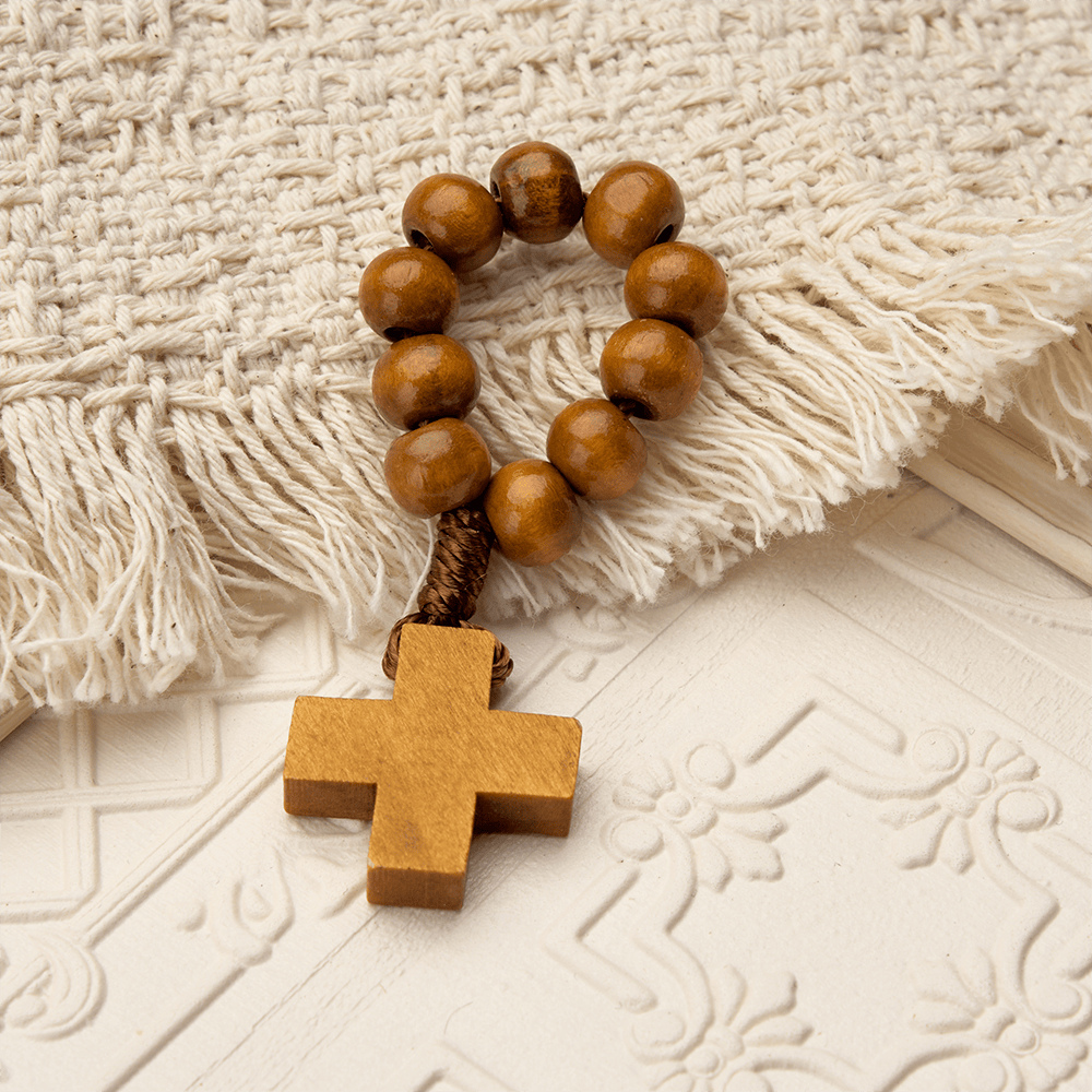 Vibrant Finger Rosary with Simple Cross Pendant: A Daily Symbol of Comfort and Hope