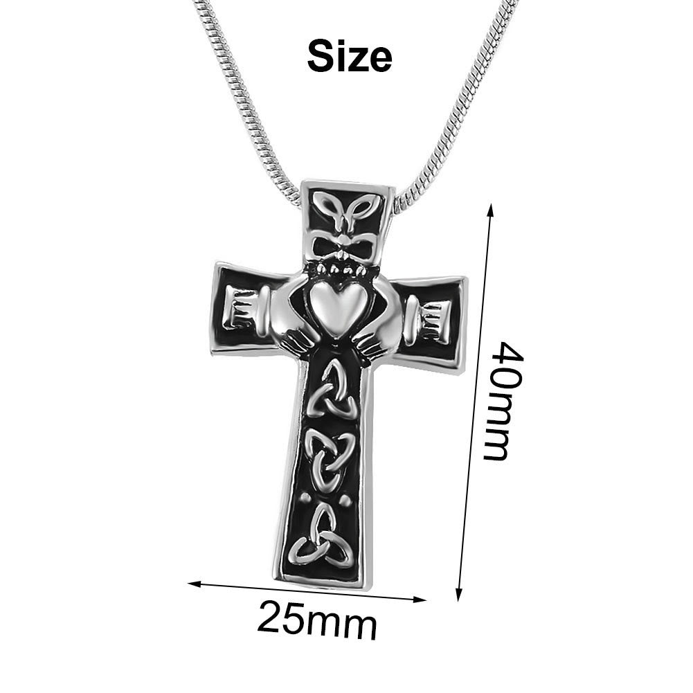 Claddagh Celtic Knot Christian Cross Necklace: Emblem of Divine Love & Faithful Devotion