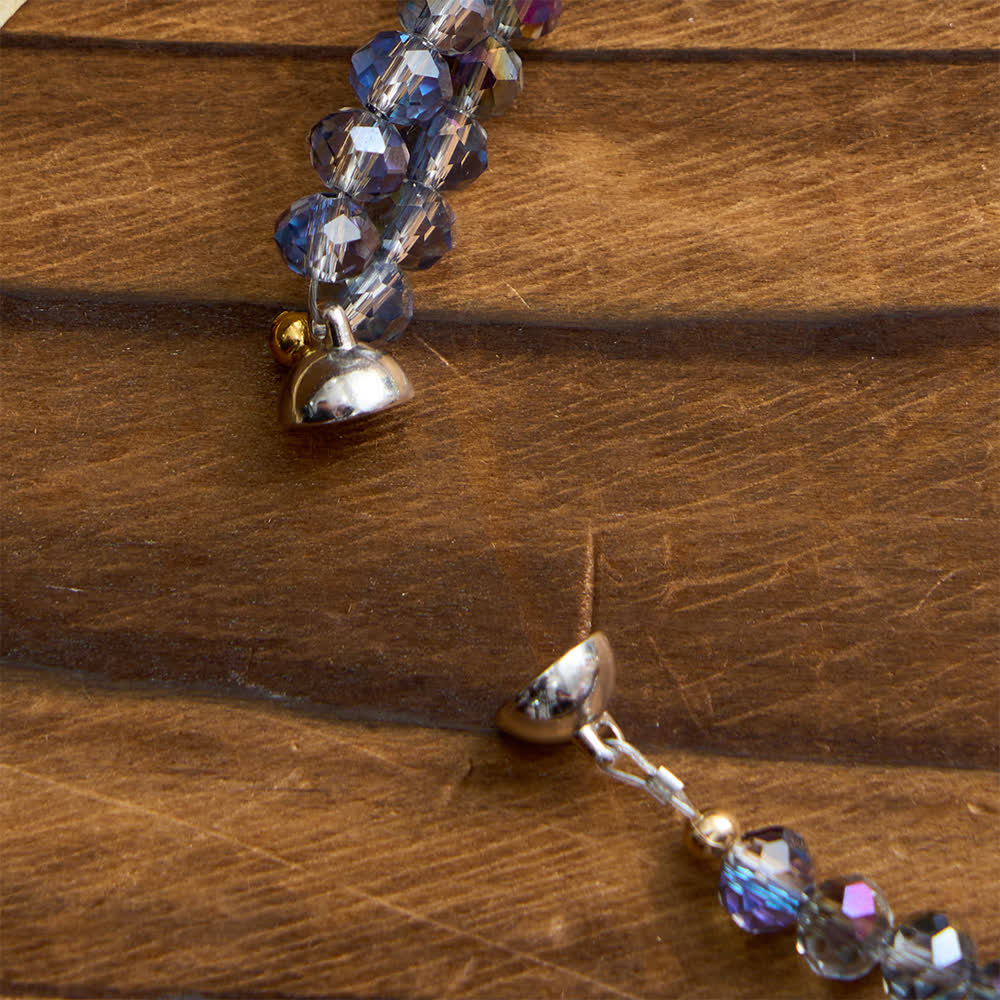 Iridescent Faceted Magnetic Clasp Rosary Bracelet with Our Lady for Everyday Faith