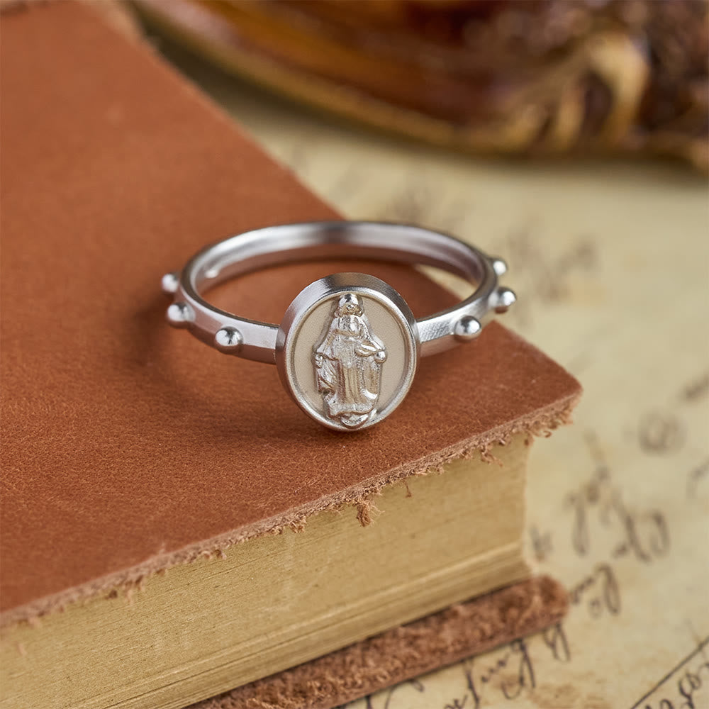 Our Lady of Grace Finger Rosary Ring with Marian Medallion: A Symbol of Devotion