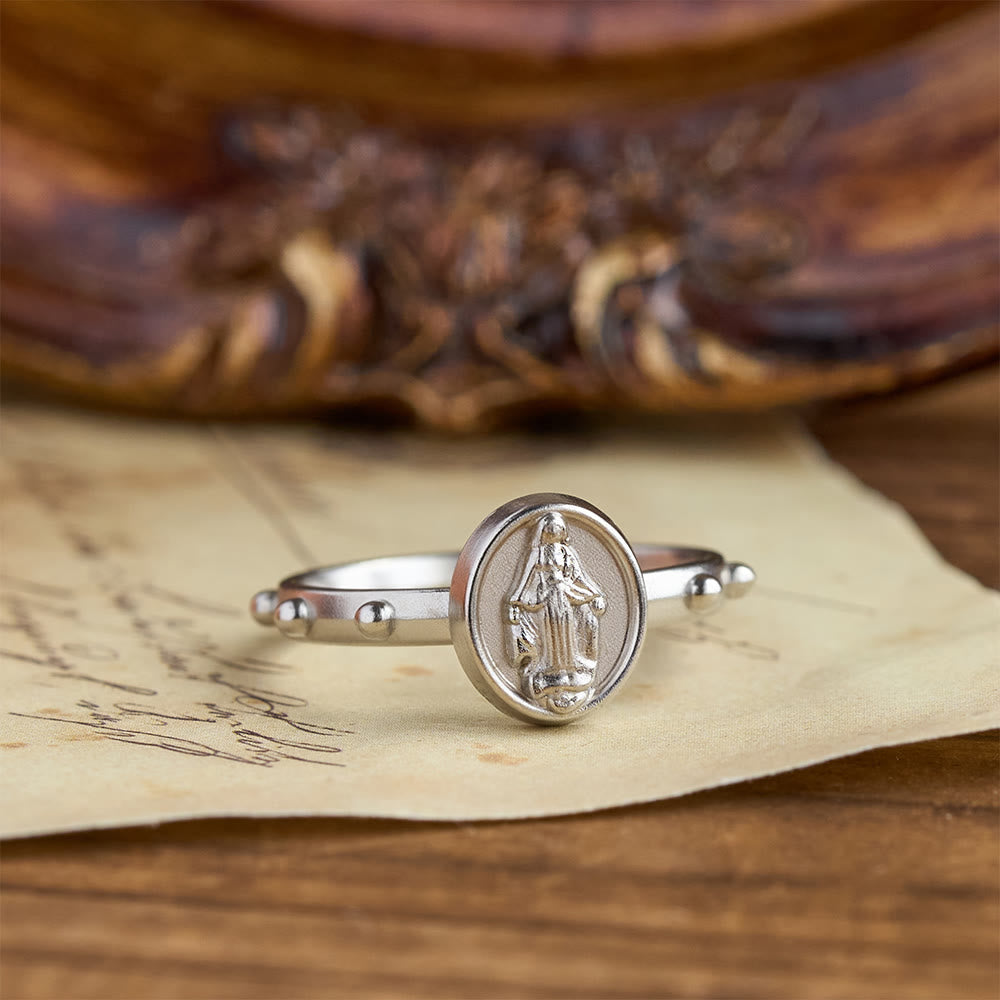 Our Lady of Grace Finger Rosary Ring with Marian Medallion: A Symbol of Devotion