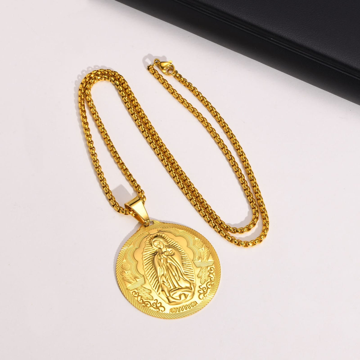 Our Lady of Guadalupe Pendant Necklace in Three Finishes: A Symbol of Marian Grace