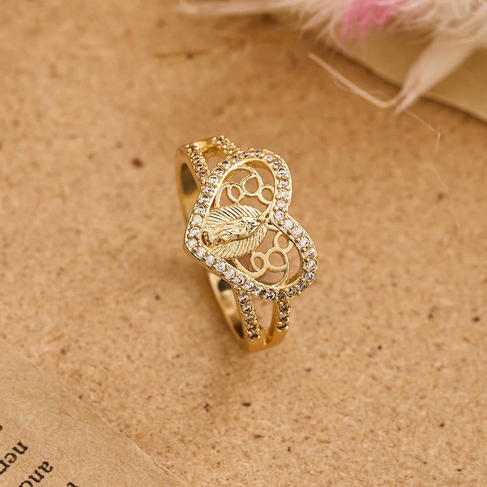 Heart-Shaped Our Lady of Guadalupe Zircon Ring: A Symbol of Divine Love