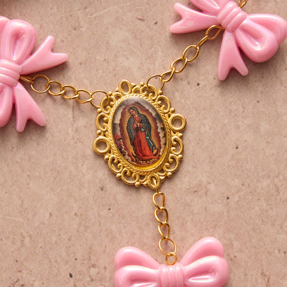 Our Lady of Guadalupe Pink Bow Rosary: Carry Her Gentle Blessings