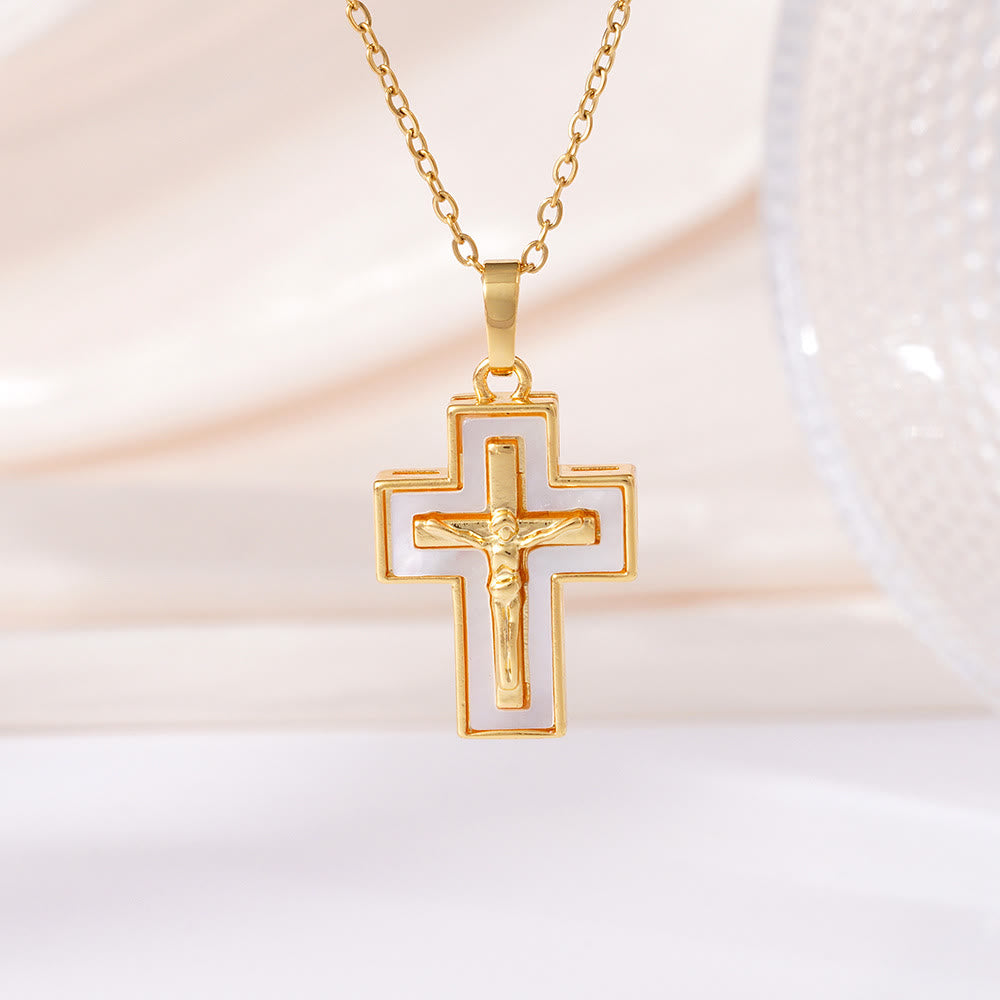 Layered Crucifix Cross Pendant Necklace: A Symbol of Redemption and Everlasting Grace