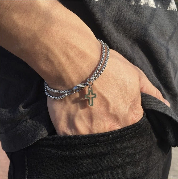 Minimalist Cross Charm Bracelet: A Timeless Emblem of Sacred Devotion and Everlasting Hope
