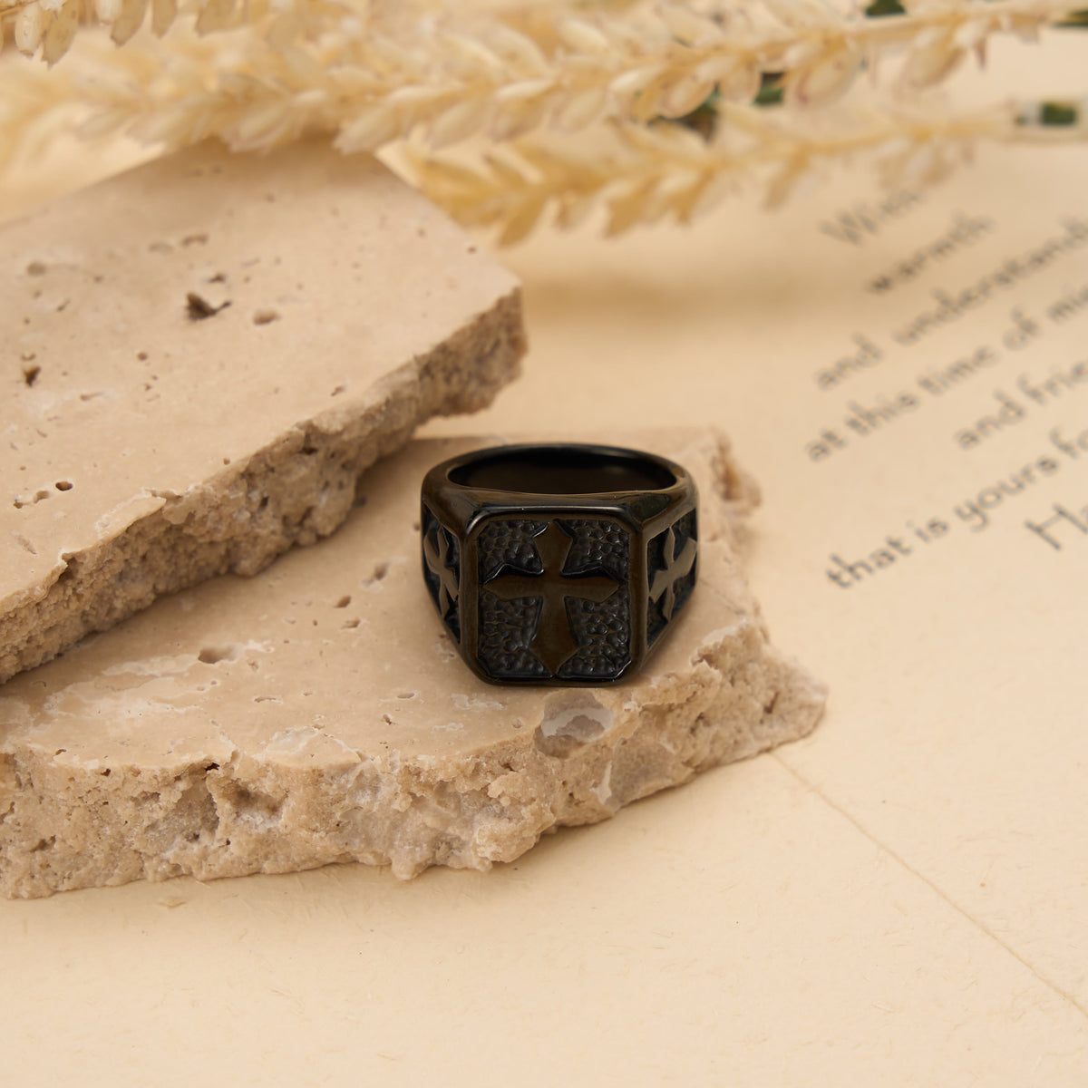 Dual Side Square Panel Solid Cross Signet Ring: Timeless Emblem of Unshakable Sacred Faith