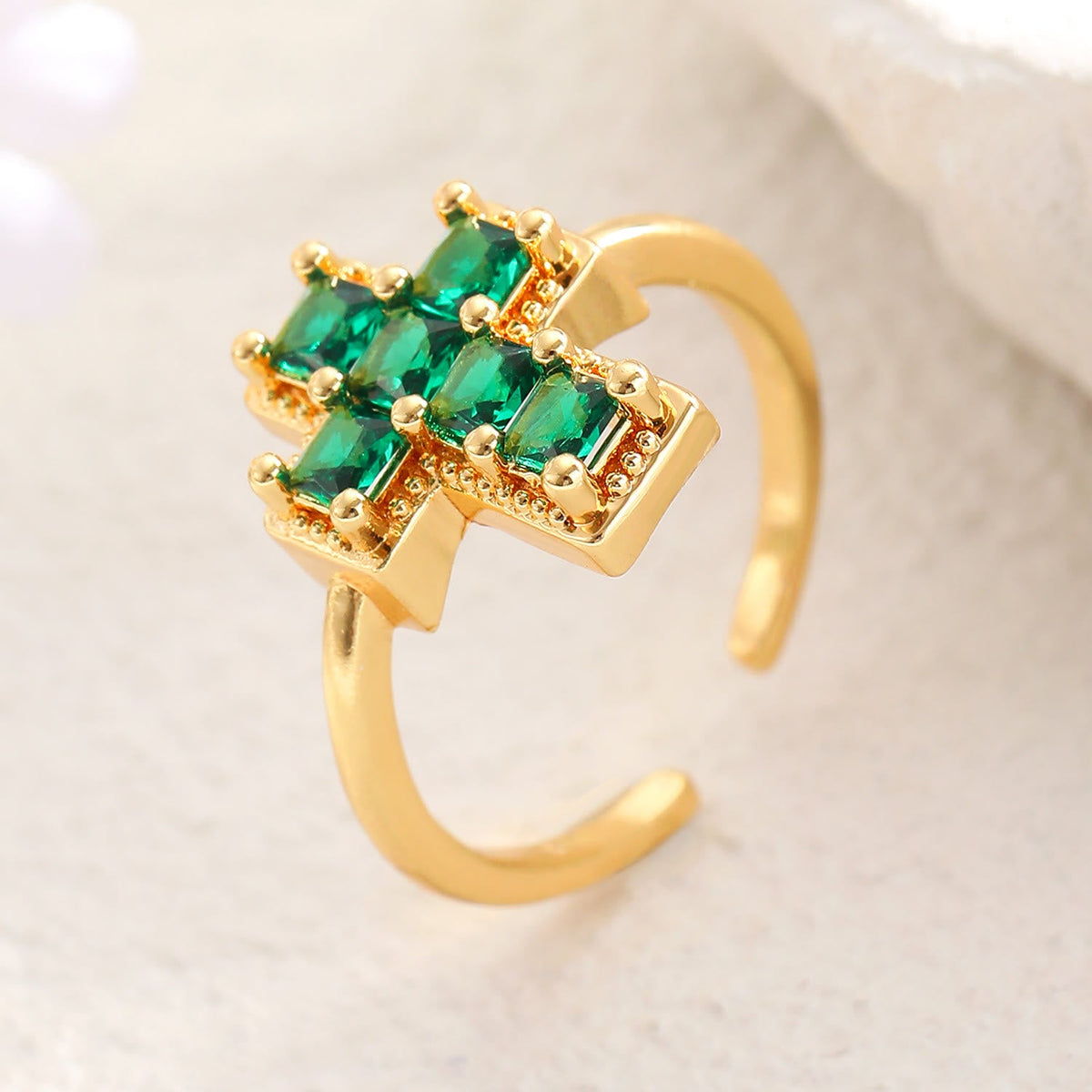 Multi-Tone Framed Cross Adjustable Faith Ring: Timeless Emblem of Unshakable Sacred Faith