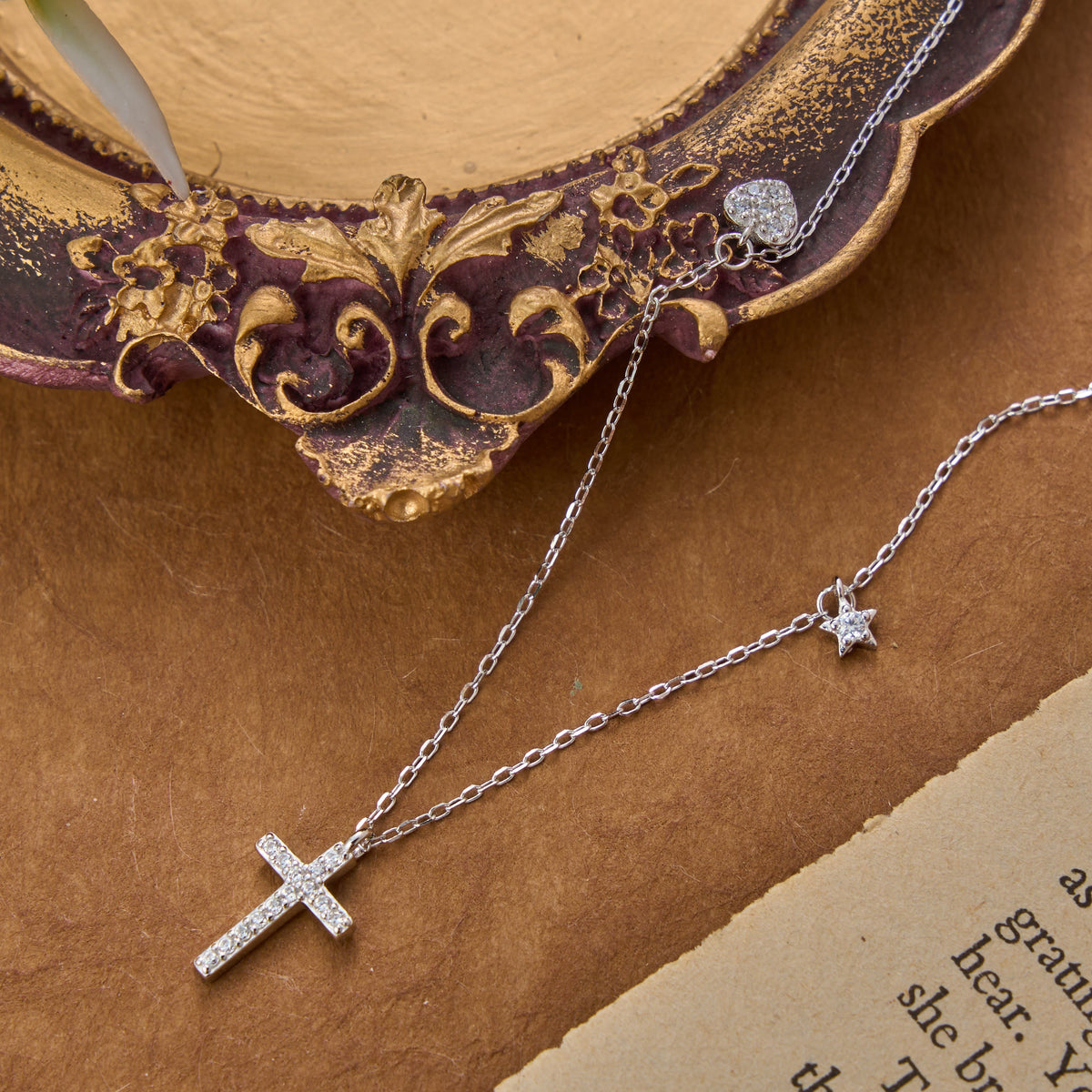 Dainty Sterling Silver Paved Accent Small Cross Daily Layering Necklace: Timeless Emblem of Gentle Heavenly Guardianship