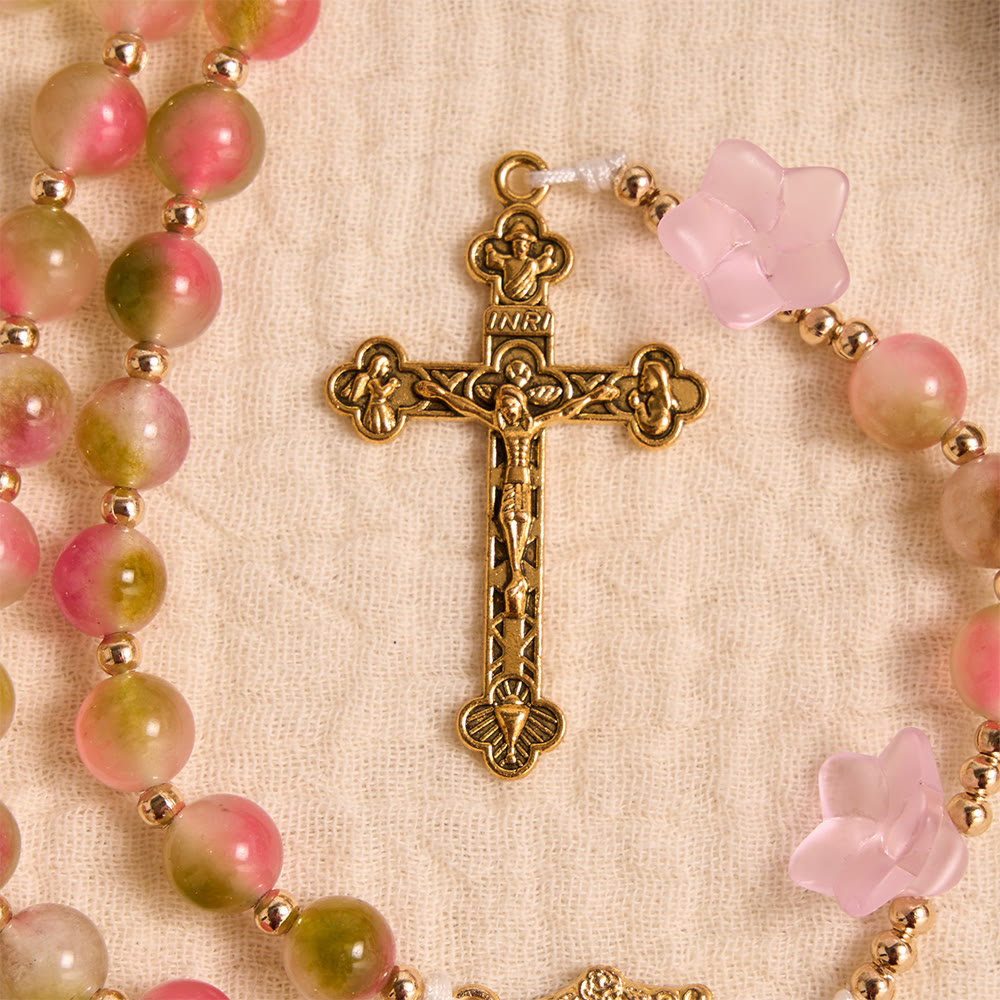 Whimsical Matte Morning Glory Gradient Bead Rosary: For Private Daily Meditation