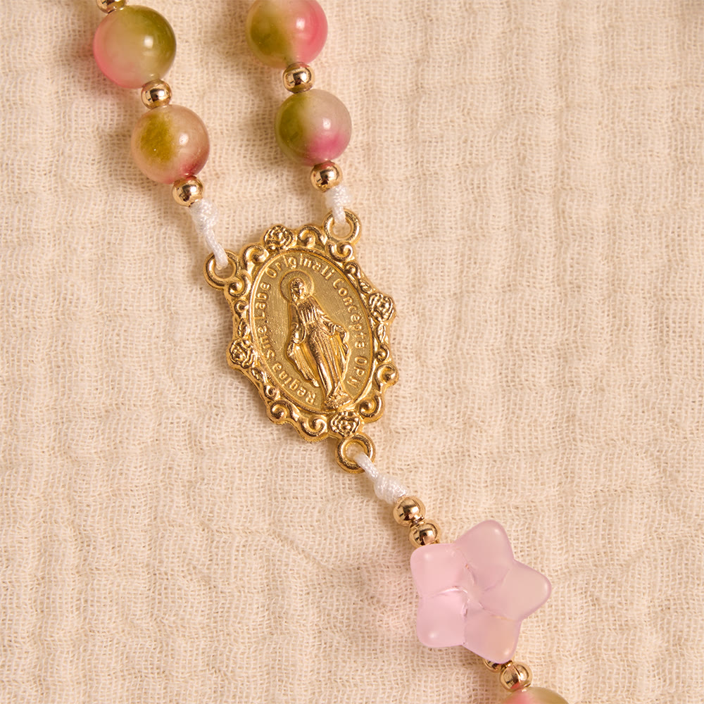 Whimsical Matte Morning Glory Gradient Bead Rosary: For Private Daily Meditation