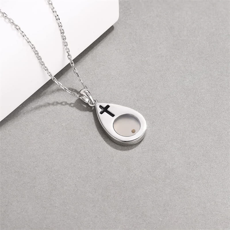 Teardrop Mustard Seed Faith Pendant Necklace: Emblem of Mighty Gentle Hope