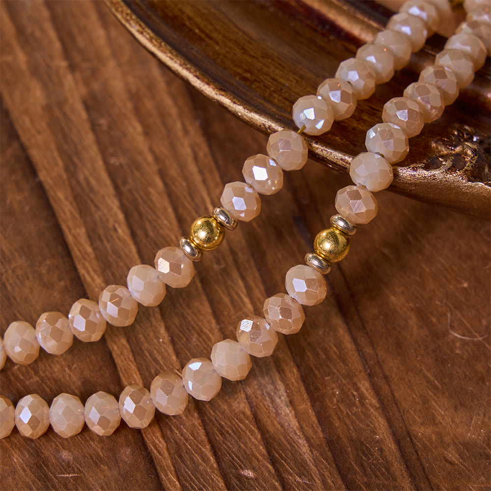Versatile Layerable Bead Rosary Bracelet: Emblem of Warm Celestial Blessing