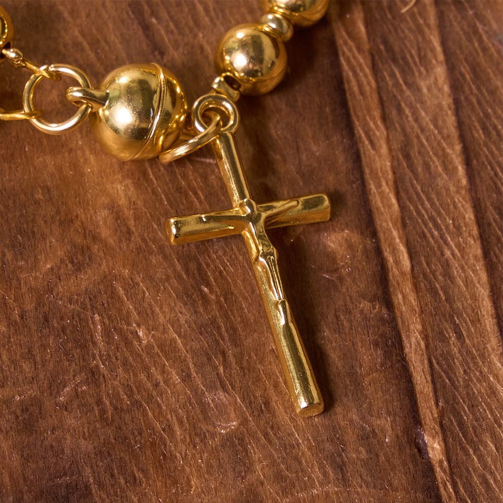 Versatile Layerable Bead Rosary Bracelet: Emblem of Warm Celestial Blessing