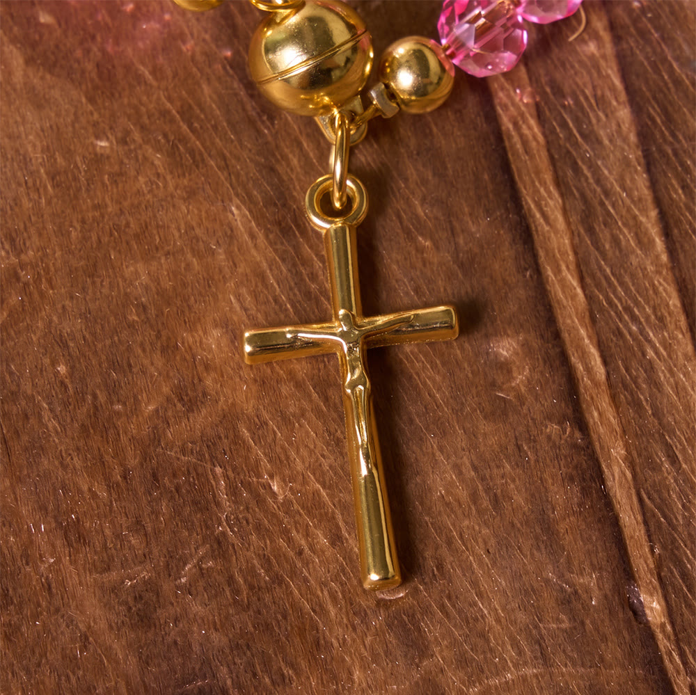 Versatile Layerable Bead Rosary Bracelet: Emblem of Warm Celestial Blessing