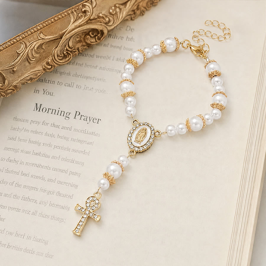 Dual-Style Devotional Rosary With Marian Medal & Cross Charms: Token of Gentle Divine Mercy