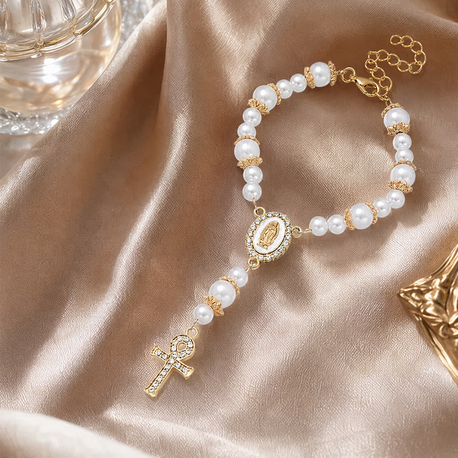Dual-Style Devotional Rosary With Marian Medal & Cross Charms: Token of Gentle Divine Mercy