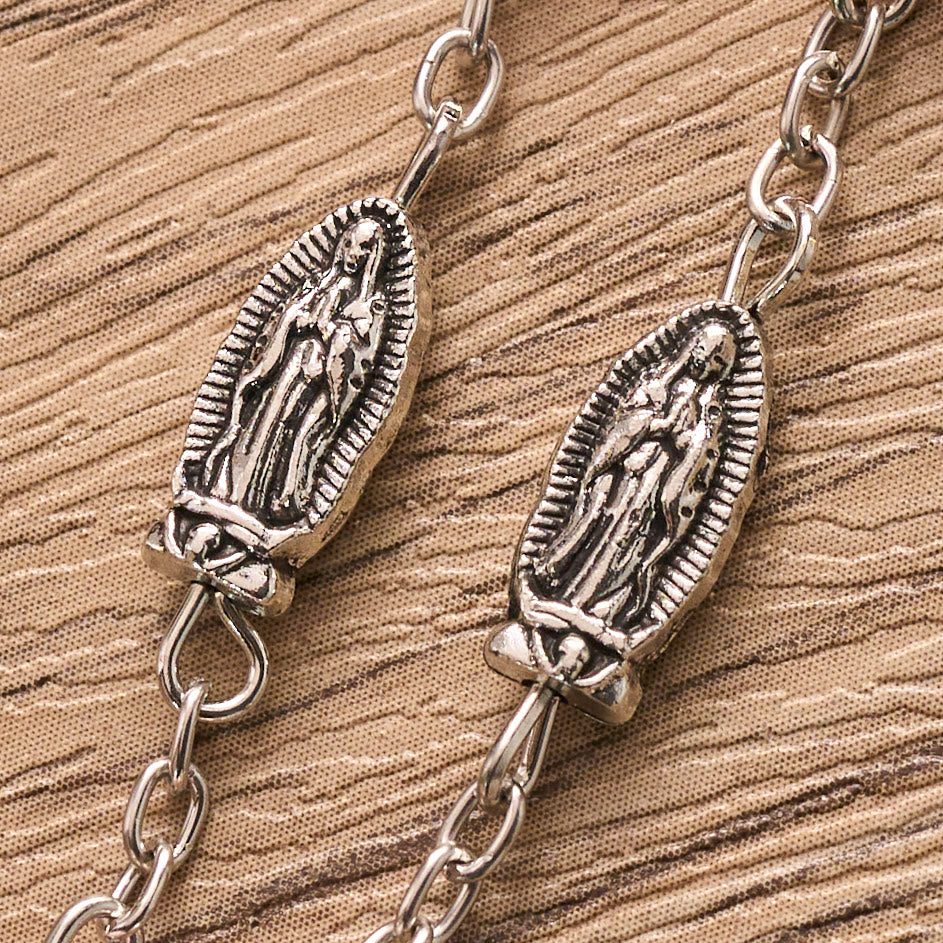 Multicolor Bead Guadalupe Rosary with Engraved Storage Case: Token of Tender Heavenly Comfort