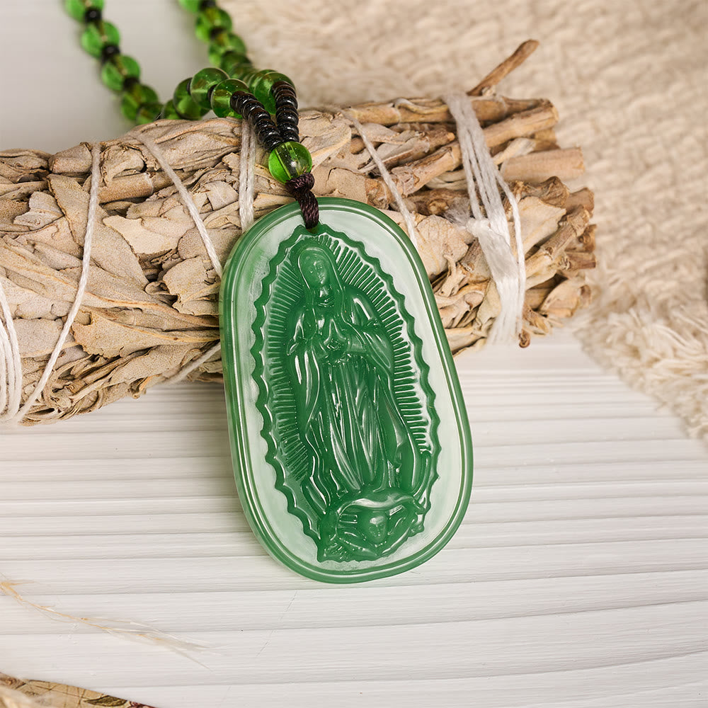 Relief‑Molded Holy Portrait Beaded Necklace: Token of Serene Divine Solace for Daily Devotion