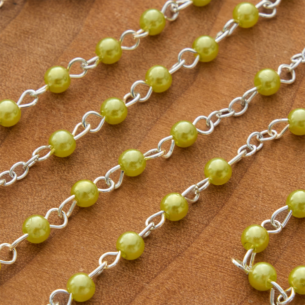 Smooth Bead Metal Chain Rosary With Detailed Crucifix: Emblem of Quiet Heavenly Mercy