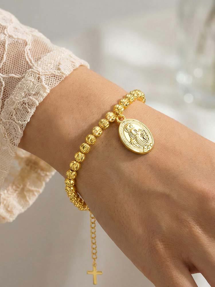 Textured Bead‑Chain Medal Bracelet: Token of Sustained Inner Fortitude