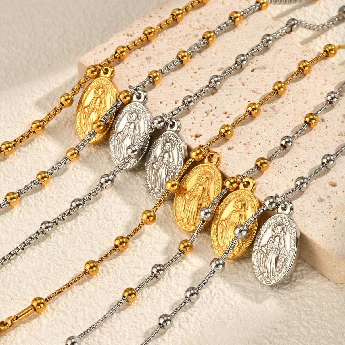 Textured Bead‑Chain Medal Bracelet: Token of Sustained Inner Fortitude