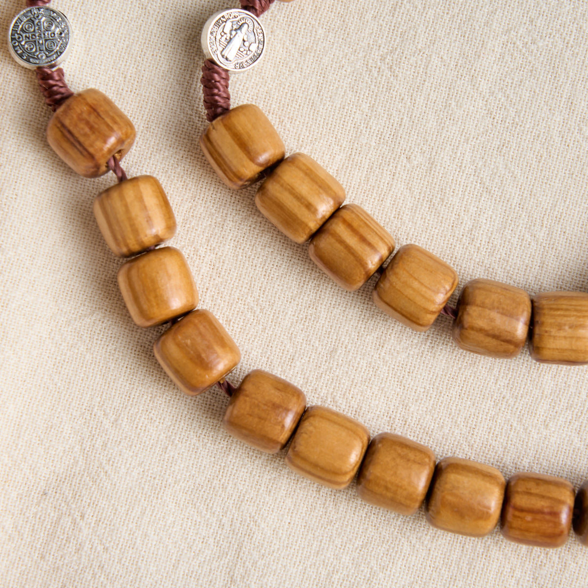 Wooden Bead Rosary With Detailed Crucifix: Emblem of Heavenly Solace