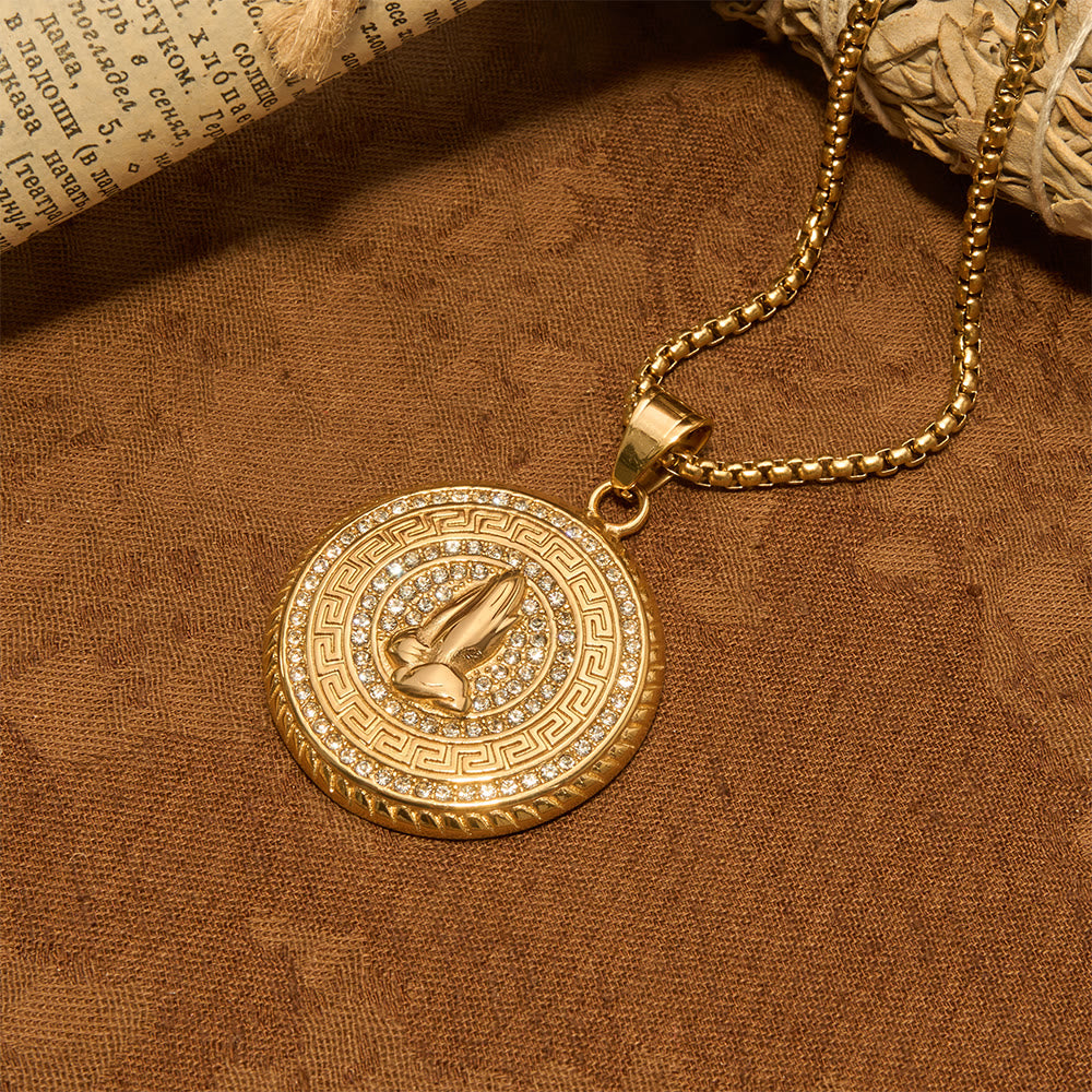 Glitter Stone Encircled Praying Hands Charm: Bearer of Gentle Celestial Solace