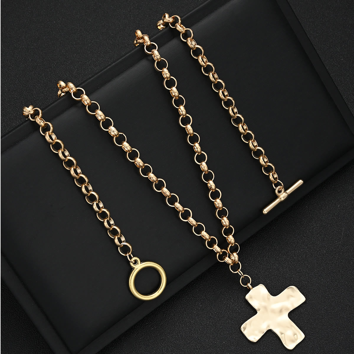 Hammered Cross Series Necklace: Contemporary Faith & Stylish Devotion