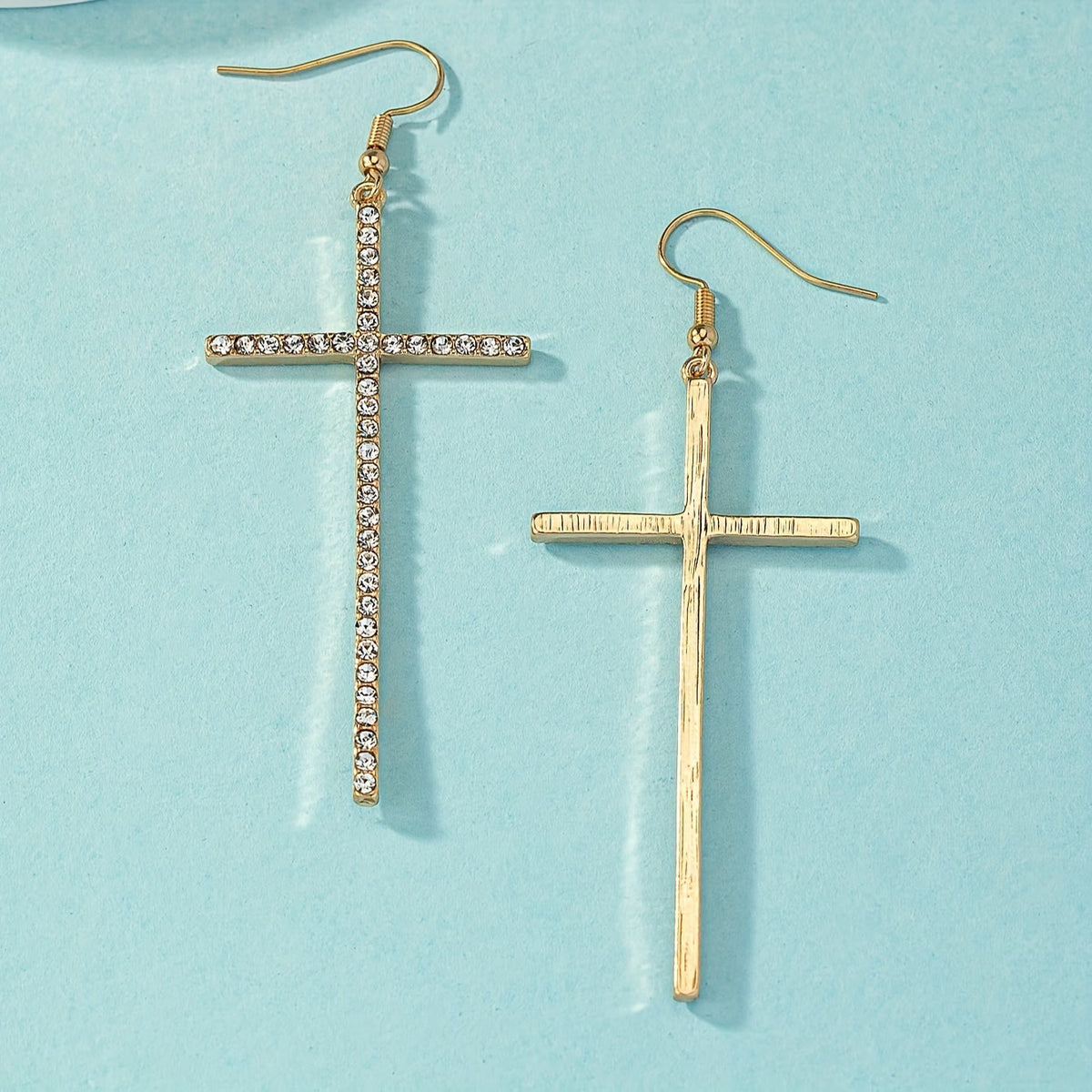 Slim Long Cross Dangle Earrings: Symbol of Quiet Sacred Serenity