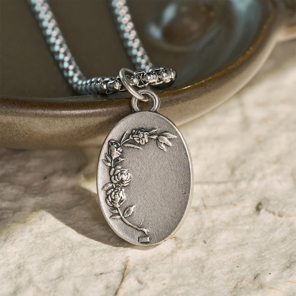 Oval Double Sided Sacred Image Medal Necklace: Bearer of Soft Sacred Serenity