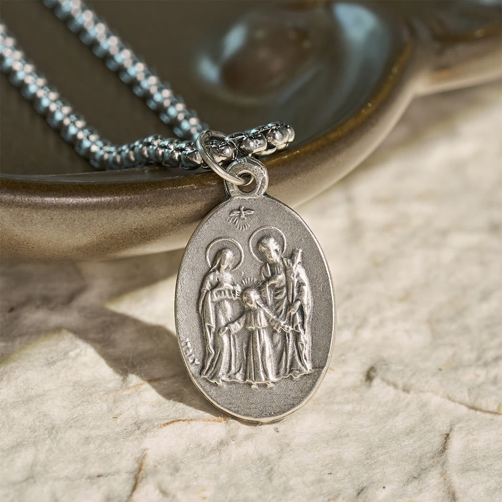 Oval Double Sided Sacred Image Medal Necklace: Bearer of Soft Sacred Serenity
