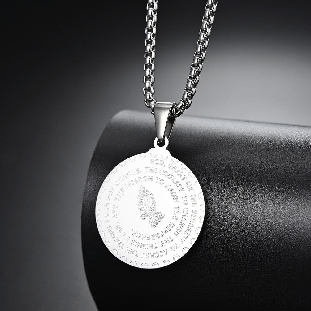 Polished Praying Hand Serenity Prayer Chain: Sign of Steadfast Celestial Solace