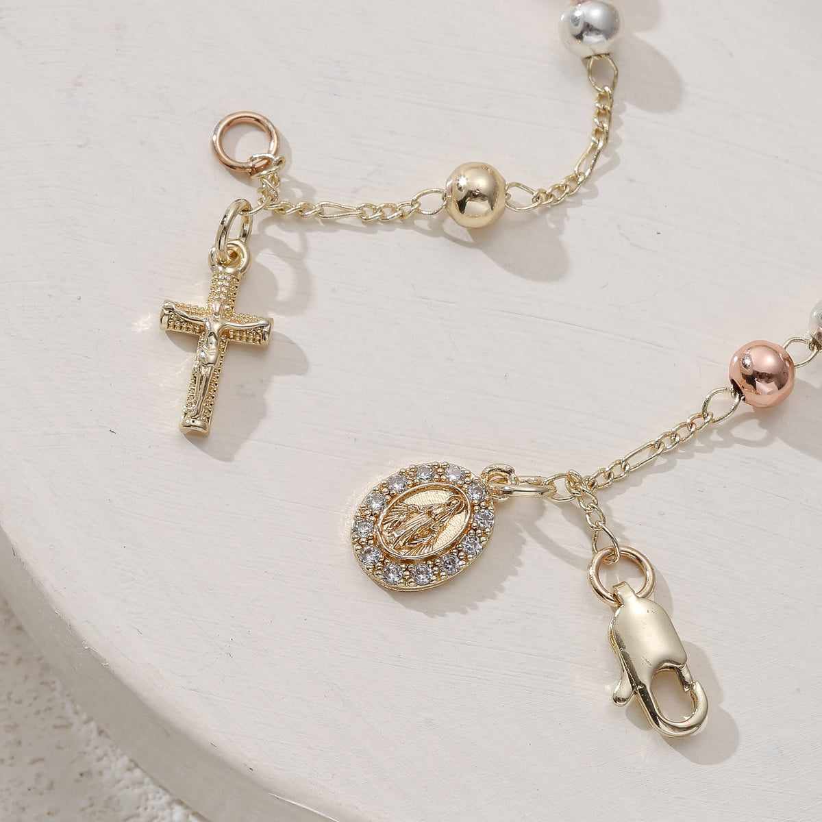 rucifix Bracelet with Our Lady & St. Benedict Medal: Emblem of Divine Solace