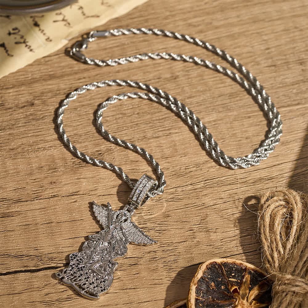 Intricate Jeweled St. Michael Pendant Necklace: Token Of Noble Divine Triumph